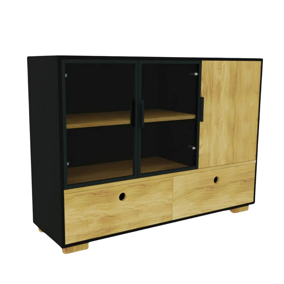 HOLZKOMMODE für das Wohn- und Esszimmer CARLA - Eichefarben, Holz (145/105/45cm) - Rawood Furniture