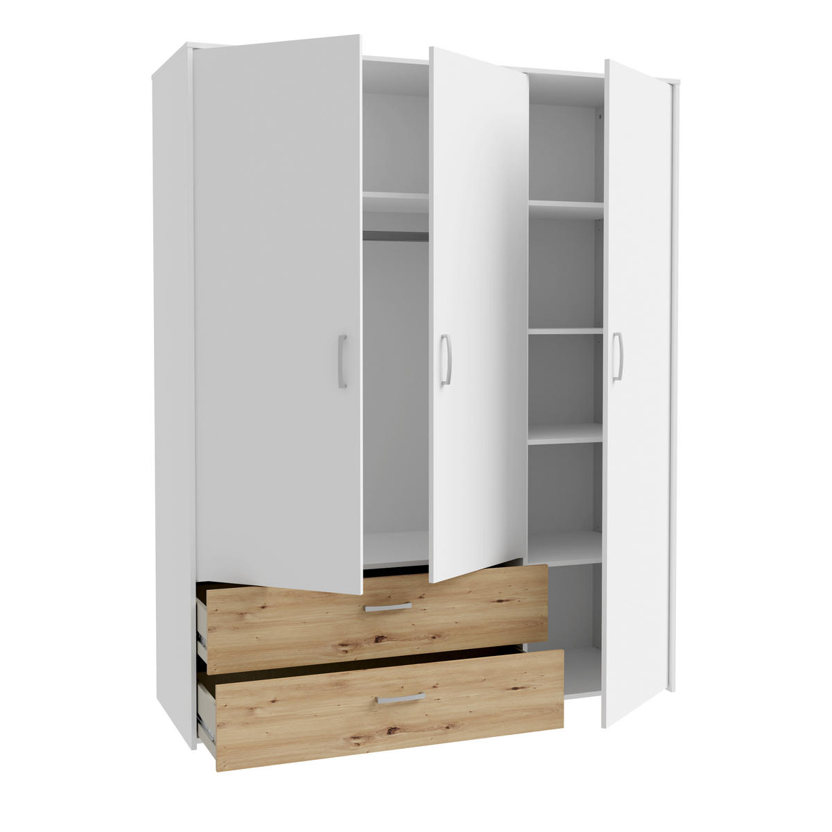 JUGENDZIMMER Culgoa in Weiß und Artisan Eiche 6 teilig - Weiß/Braun, Holzwerkstoff (80/200/120cm)