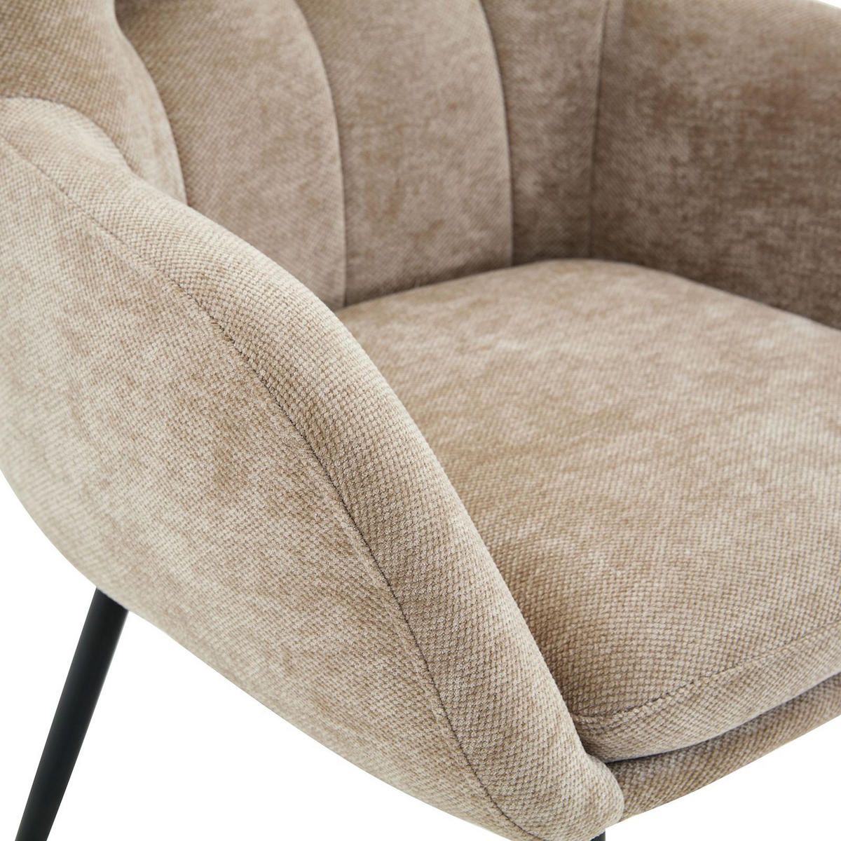 ESSZIMMERSTÜHLE SOMA 2er-Set hellbraun - Hellbraun, Textil (64/83/68cm) - IDIMEX