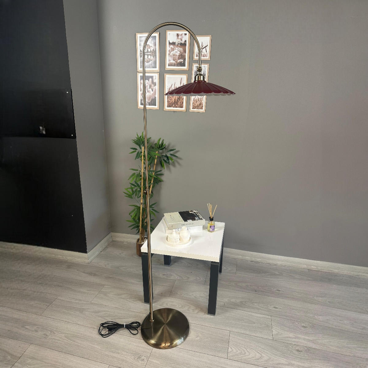STEHLAMPE Axelor 170 Cm - Bordeaux, Metall (30/30/170cm) - Bamyum