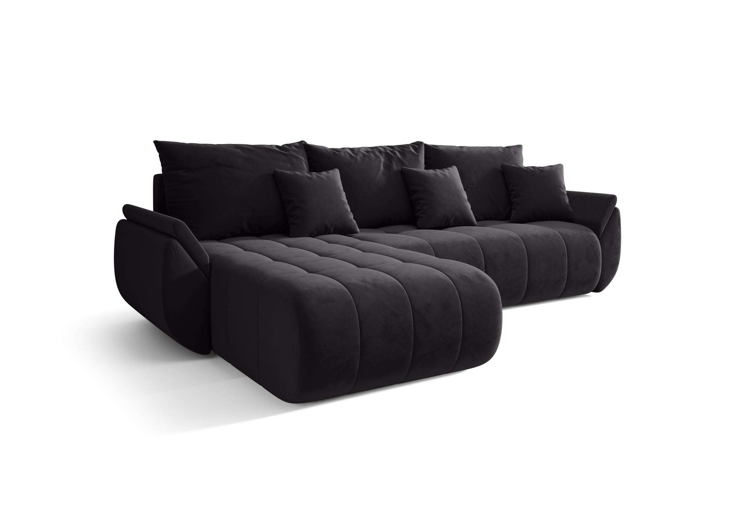 ECKSOFA mit Schlaffunktion TOKYO L Monolith 97 Links - Schwarz, Textil (280/185cm) - Bedante