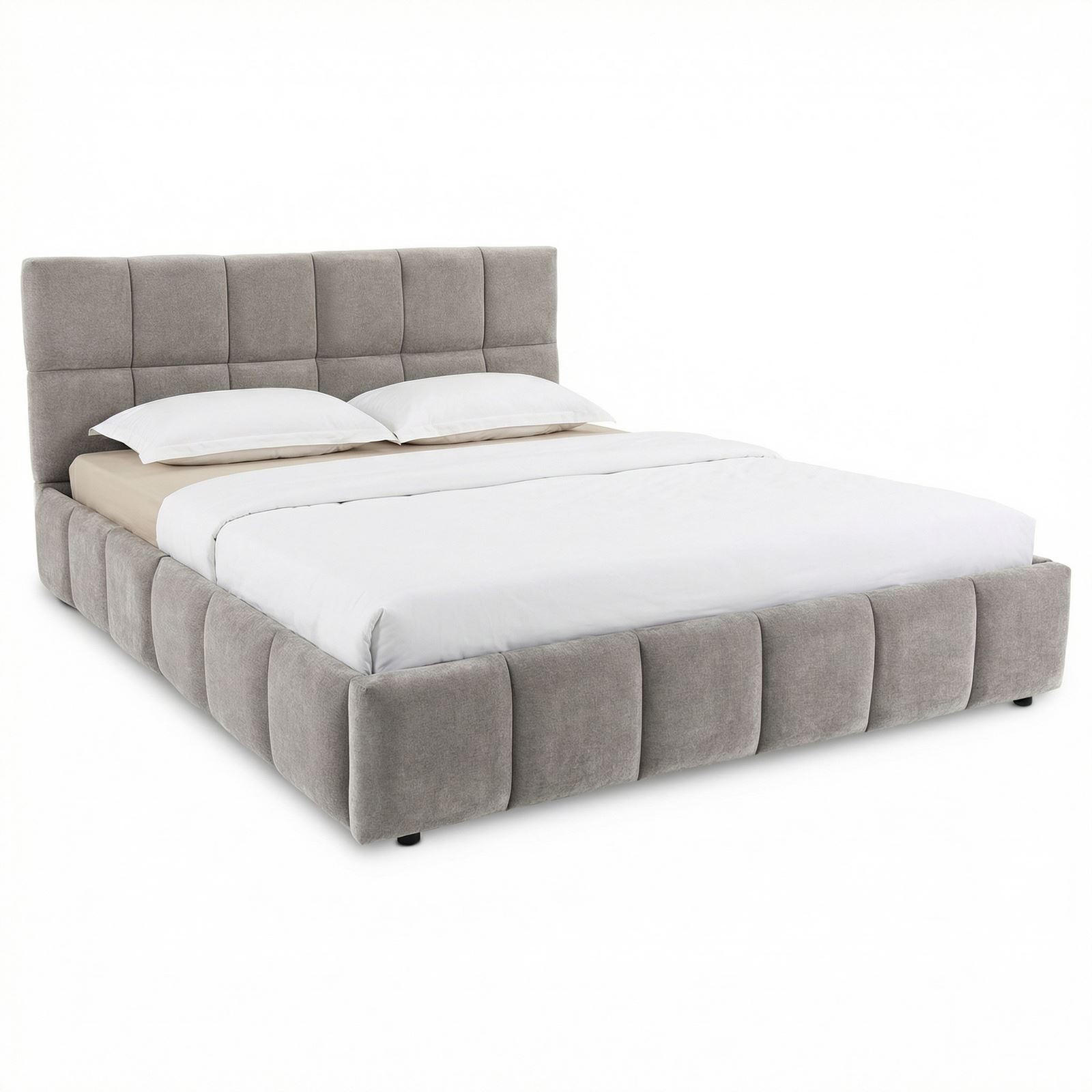 POLSTERBETT EMILIA 140x200 cm grau - Grau, Textil (140/200cm) - IDIMEX