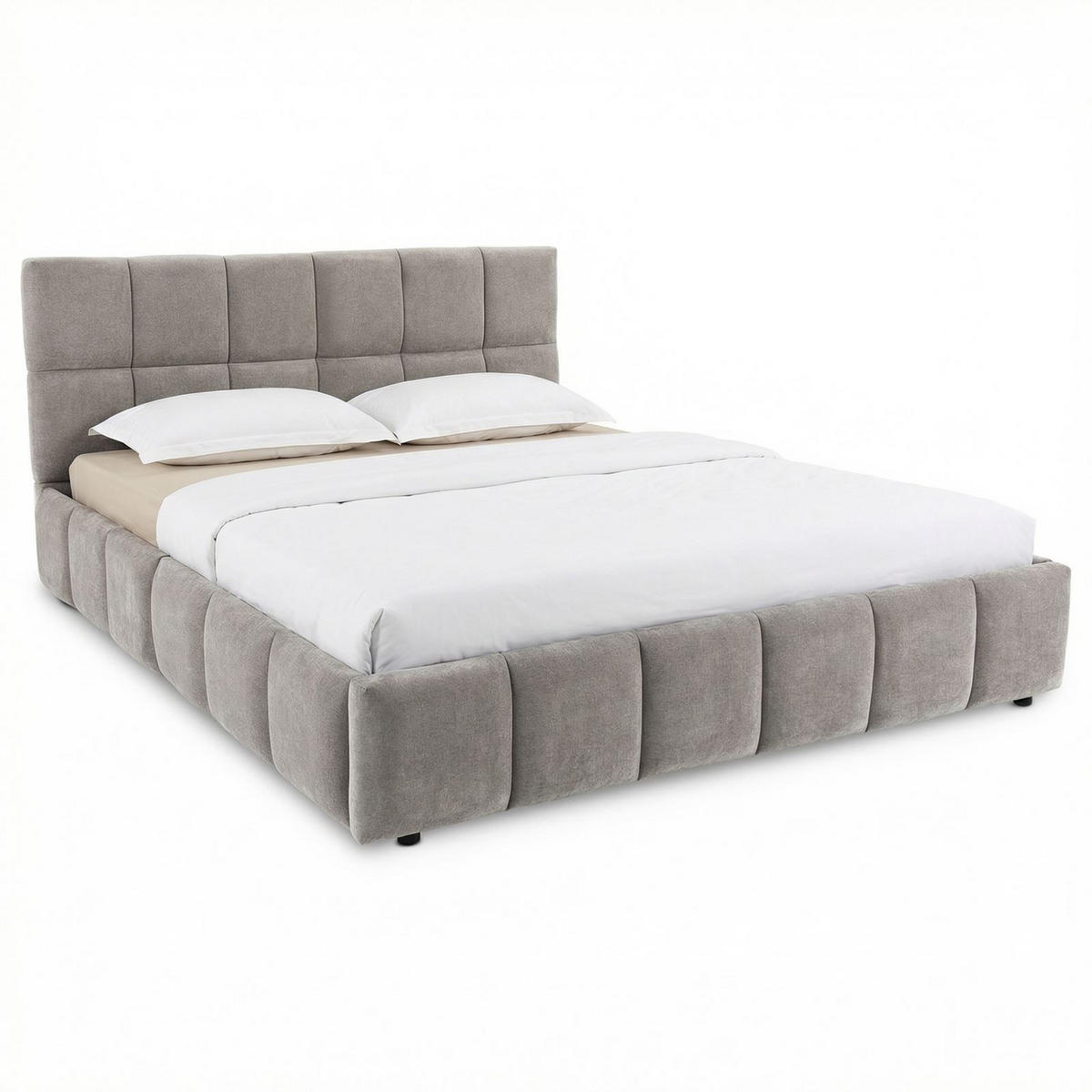 POLSTERBETT EMILIA 140x200 cm grau - Grau, Textil (140/200cm) - IDIMEX