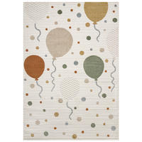 KINDERTEPPICH Alora Verde Mazovia 160x230cm Creme Grün Ballon Kurzflor - Creme, Textil (160/230cm) - Mazovia