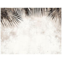 FOTOTAPETE Blätter Boho Beige Beton Wohnzimmer Tapete 250x175 - Beige, Papier (250/175cm) - Wallarena