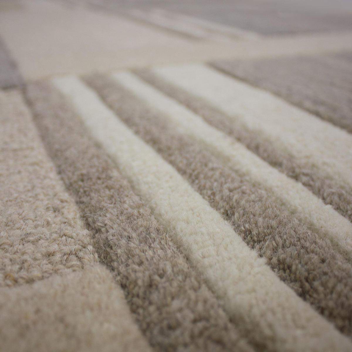TEPPICH aus Wolle EDALE in Natur, geometrisch, 80 x 300 cm - Beige, Textil (80/300cm) - KADIMA DESIGN
