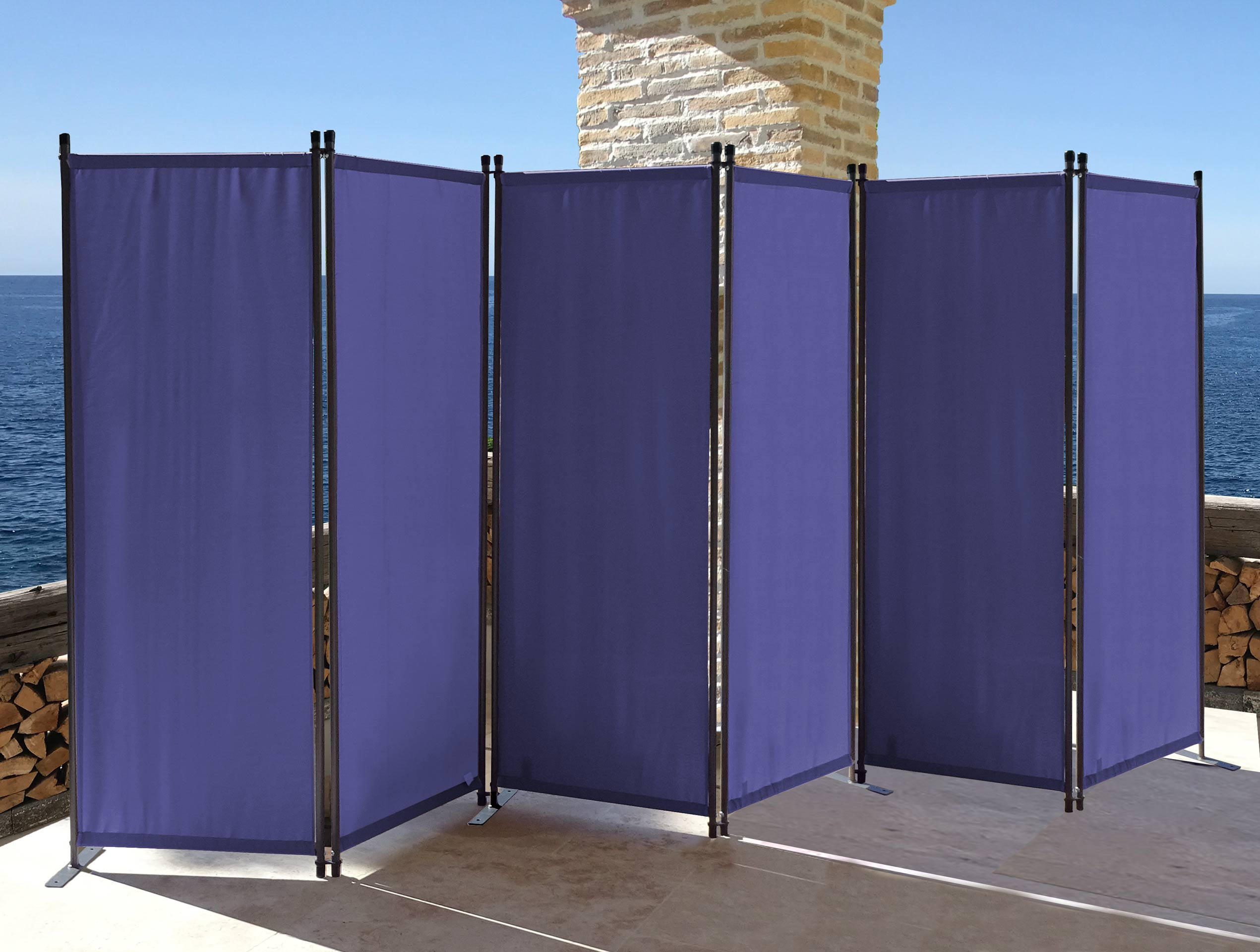 PARAVENT 6-tlg. 340x165 cm Blau - Blau, Metall (340/165cm) - QUICK STAR