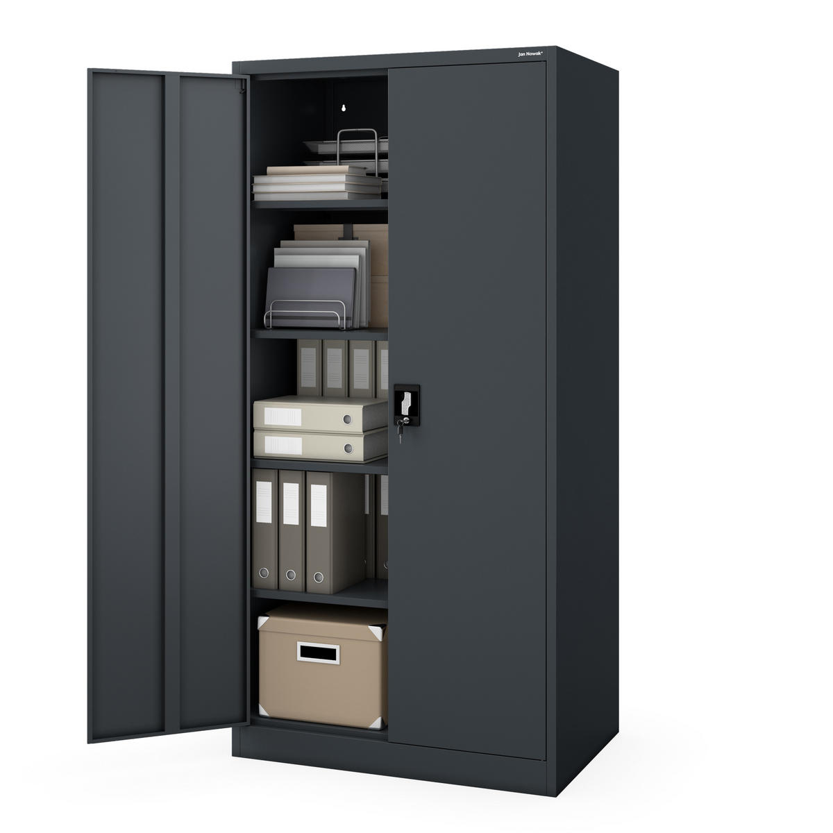 METALLSCHRANK für Büro und Werkstatt JAN D600 - Anthrazit, Metall (90/185/60cm) - Jan Nowak