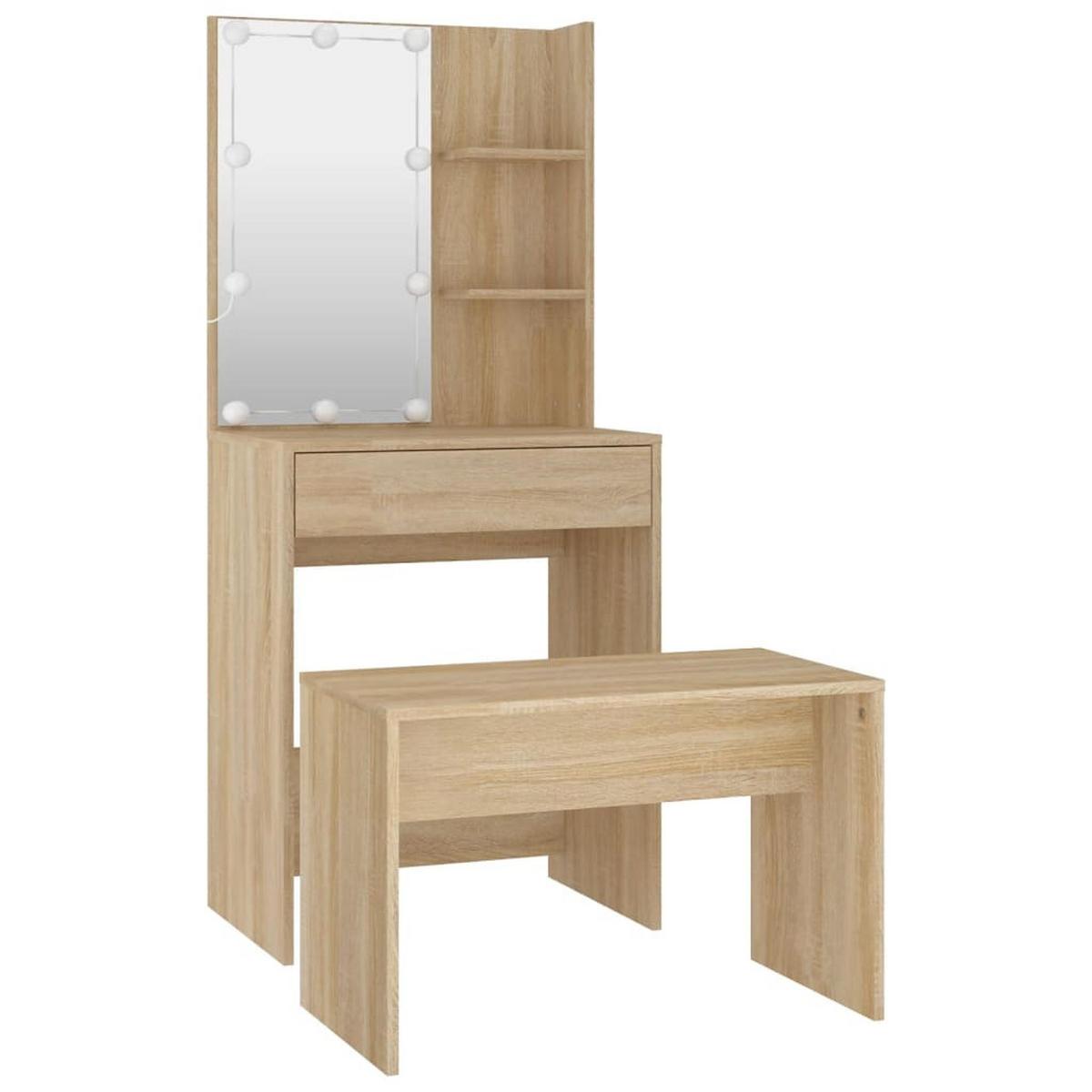 SCHMINKTISCH Dugan 60/40/140 cm - Braun, Holzwerkstoff (60/140/40cm) - Nettlife