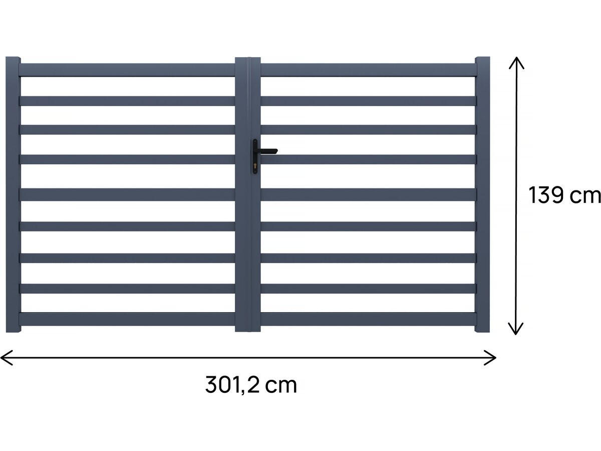 TOR martin Grau - Grau, Metall (140/140/300cm) - Habitat Garten