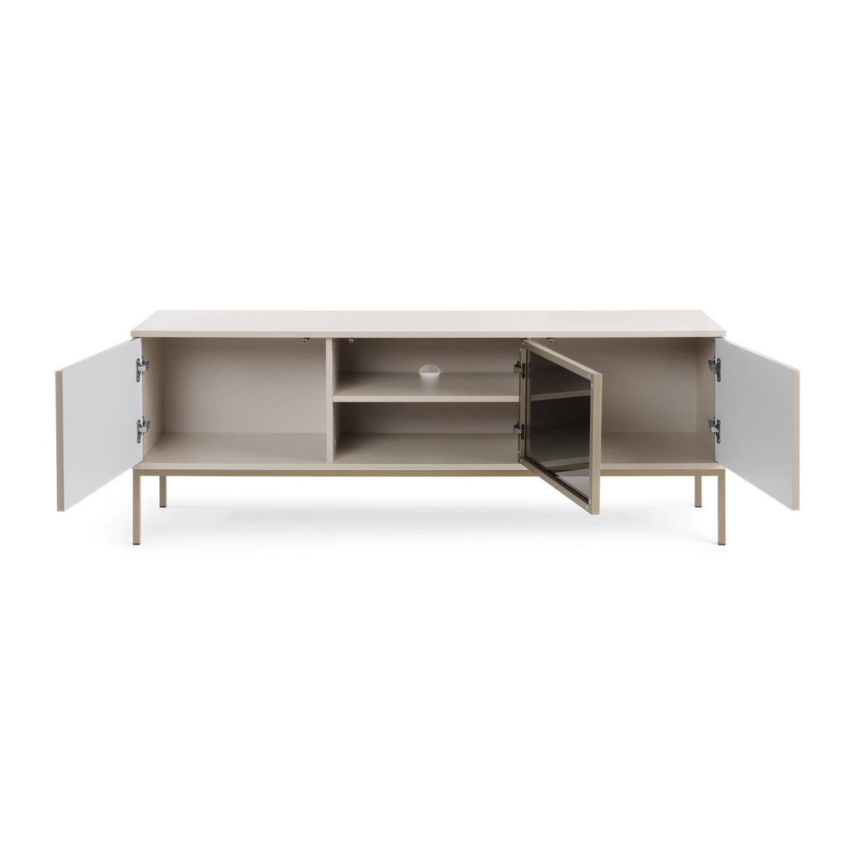LOWBOARD SENTIERO 154x39x56 cm mit LED 3 Türen Kaschmir - Kaschmir, Holzwerkstoff (154/56/39cm) - MASSENO