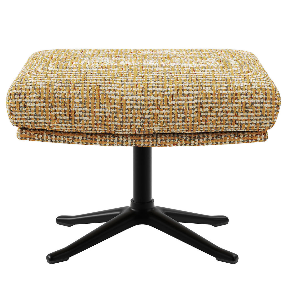 HOCKER mit Kreuzfuß - Schwarz/Honig, Textil/Metall (54/41/41cm) - home24