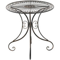 GARTENTISCH rund Ø70 cm Metall bronze - Bronzefarben, Metall (70/70/73cm) - CLP