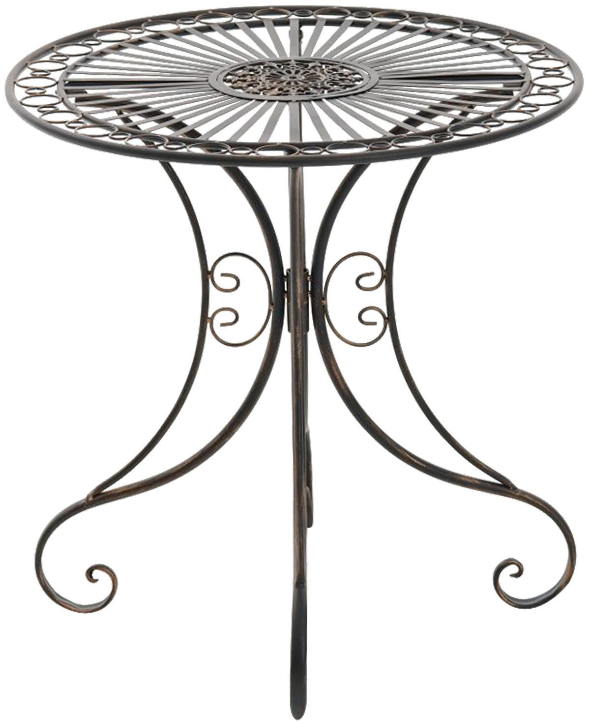 GARTENTISCH rund Ø70 cm Metall bronze - Bronzefarben, Metall (70/70/73cm) - CLP
