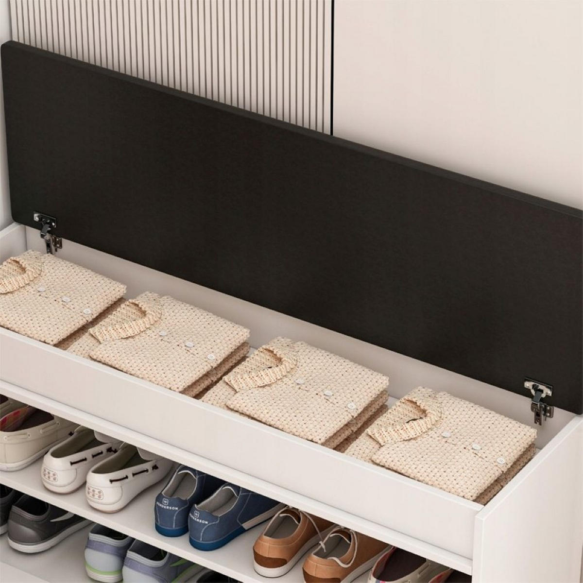 SCHUHSCHRANK, weiß 100/35/49 cm - Weiß, Holzwerkstoff (100/49/35cm)