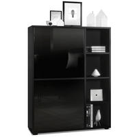 HIGHBOARD Cuba Türen in Schwarz Hochglanz - Schwarz Hochglanz, Holzwerkstoff (79/105.5/35.5cm) - Vladon