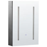 KOUPELNOVÁ ZRCADLOVÁ SKŘÍŇKA LED 40/60 cm Černá Cameron - černá/stříbrná, kompozitní dřevo (40/60/12cm) - Beliani