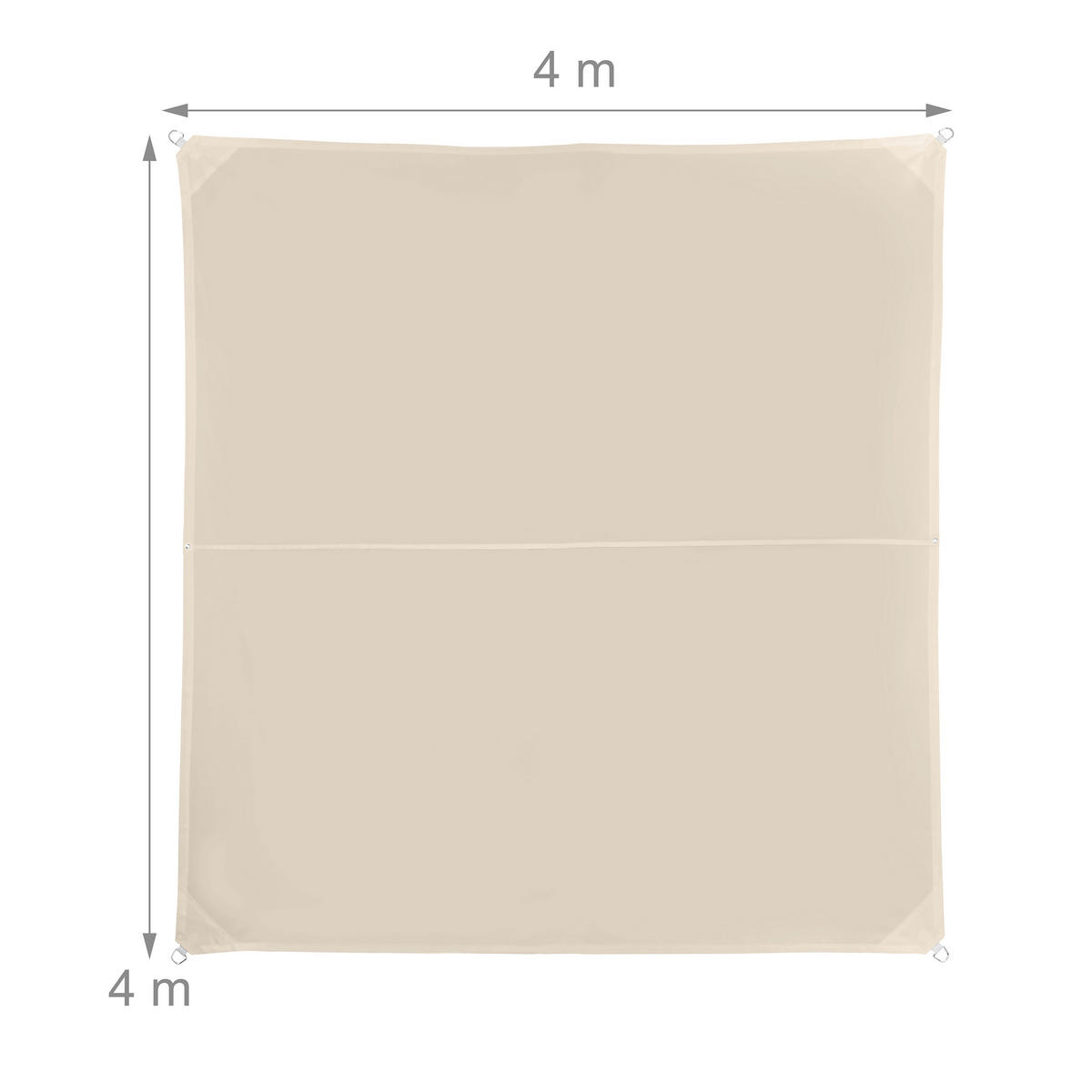 SONNENSEGEL - Beige, Textil/Metall (400/400cm) - Relaxdays