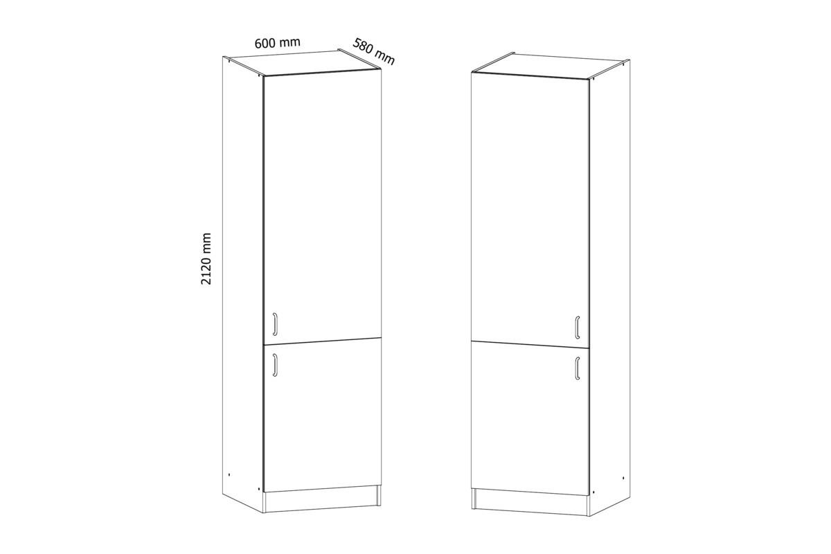 KÜHLUMBAUSCHRANK D60ZL – Sycylia Weiß – Weiß / Creme / Links - Creme/Weiß, Holzwerkstoff (60/212/58cm) - ROYAL24_MARKT
