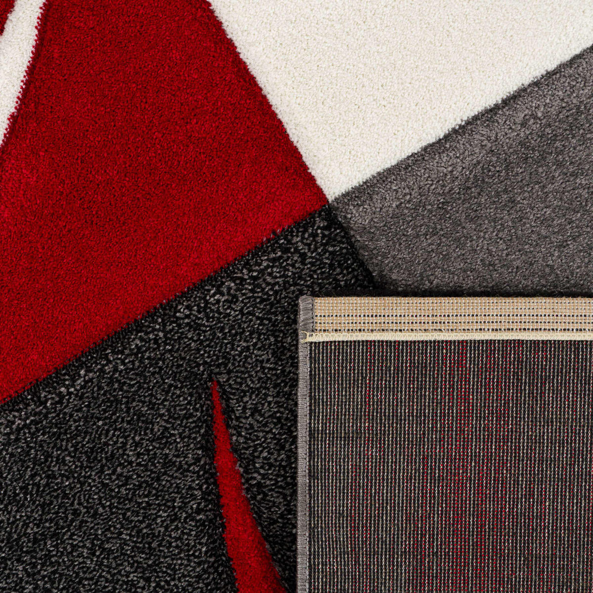 KURZFLOR-TEPPICH DIAMOND 665 ROT 80X150 - Rot, Kunststoff (80/150cm) - Paco Home