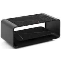 COUCHTISCH Sora in Schwarzer Marmor mit abgerundetem schwarzem Metallgestell 100/50/41 cm - Anthrazit/Schwarz, Holzwerkstoff (50/100/41cm) - WFL GROUP
