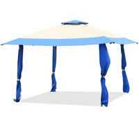 PAVILLON Blau - Blau, Metall (395/283/395cm) - COSTWAY