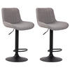 BARHOCKER 2er Set Stoff grau - Schwarz/Grau, Textil/Metall (50/86/50cm) - CLP