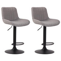 BARHOCKER 2er Set Stoff grau - Schwarz/Grau, Textil/Metall (50/86/50cm) - CLP