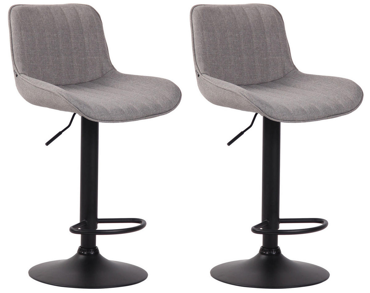BARHOCKER 2er Set Stoff grau - Schwarz/Grau, Textil/Metall (50/86/50cm) - CLP