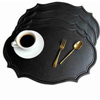 PLATZSET 6-teilig – ölbeständig und wärmeisolierend – 43 x 30 cm-Schwarz - Schwarz, Leder (43/30cm)