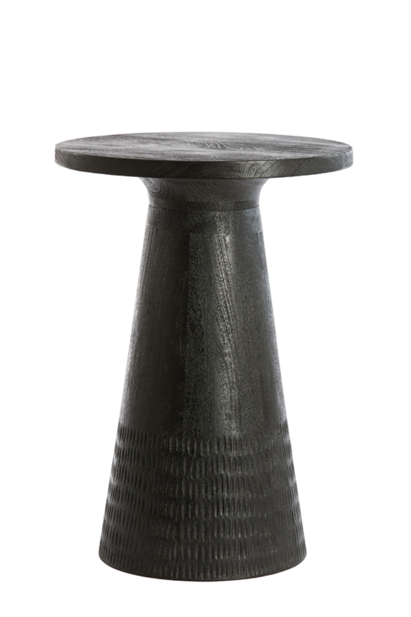 BEISTELLTISCH Paxos Schwarz Ø45/64 cm - Schwarz, Holz (45/45/64cm) - Light & Living