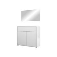 GARDEROBEN-SET Gesita VI - Silberfarben/Weiß, Holzwerkstoff/Kunststoff (100/93/40cm) - MIRJAN24