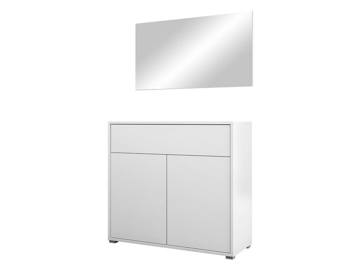 GARDEROBEN-SET Gesita VI - Silberfarben/Weiß, Holzwerkstoff/Kunststoff (100/93/40cm) - MIRJAN24