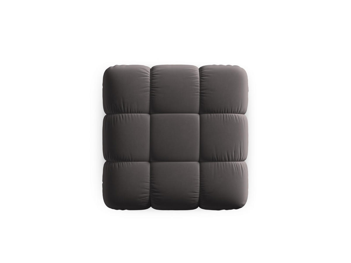POUF Bellis aus Samt dunkelgrau - Dunkelgrau, Textil (94/39/94cm) - Micadoni