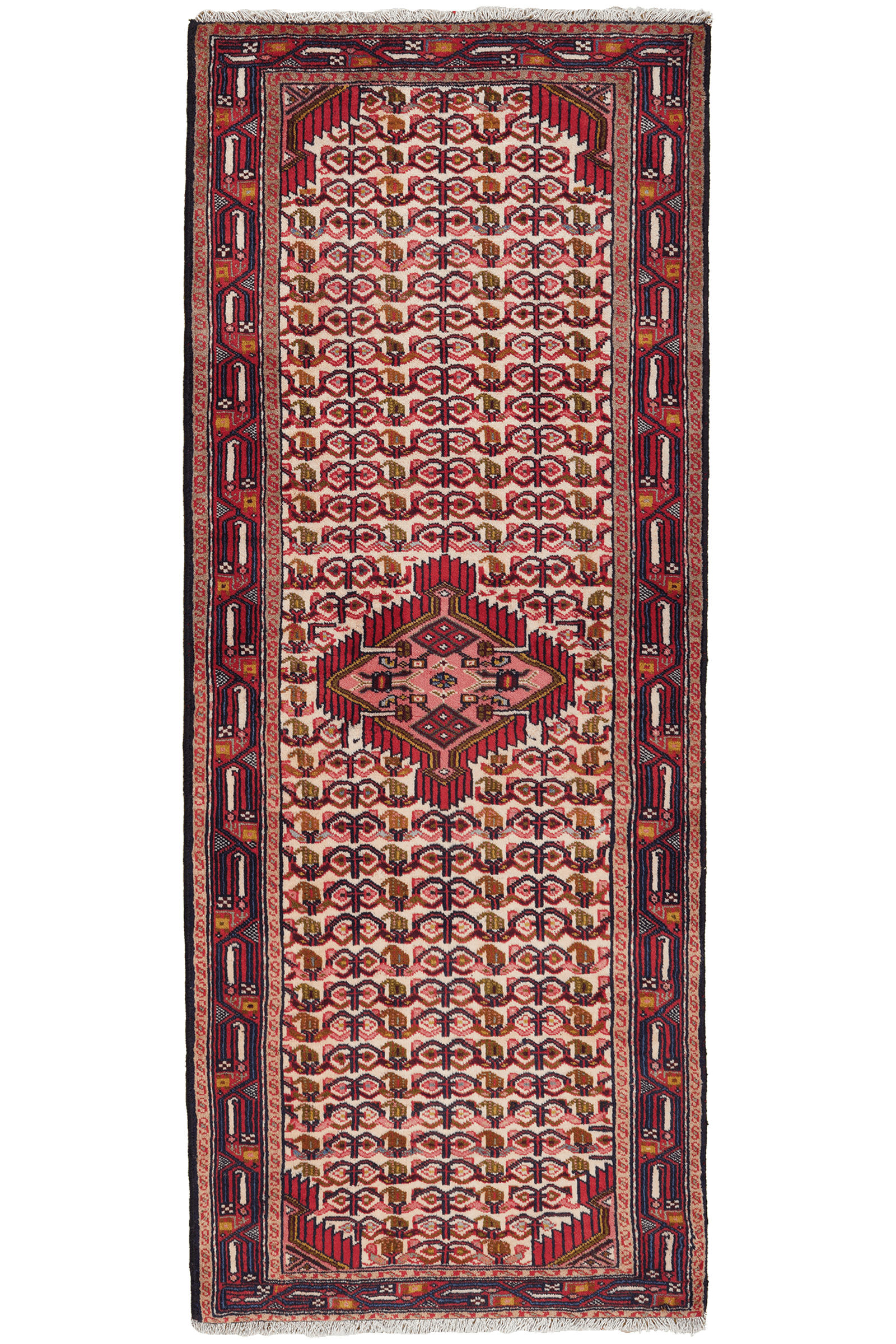 ORIENTTEPPICH handgeknüpft Assadabad Beige, Rot 199/80 cm Schurwolle - Beige/Rot, Textil (80/199cm) - Looma