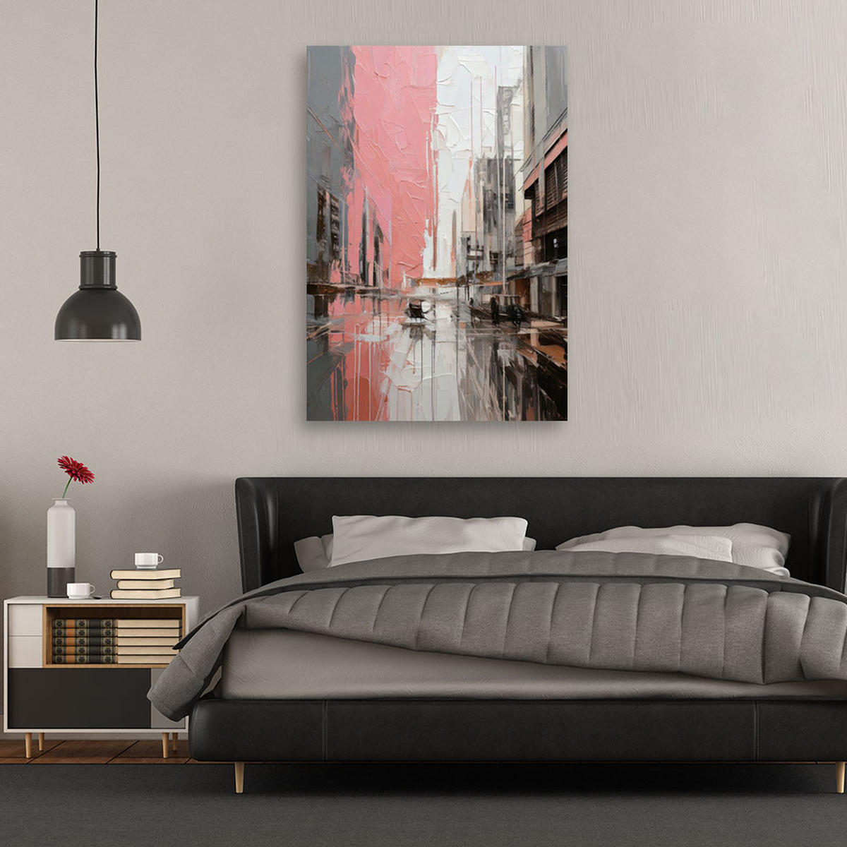 LEINWANDBILD Abstraktion 60x90cm - Rosa, Textil (60/90cm) - Feeby