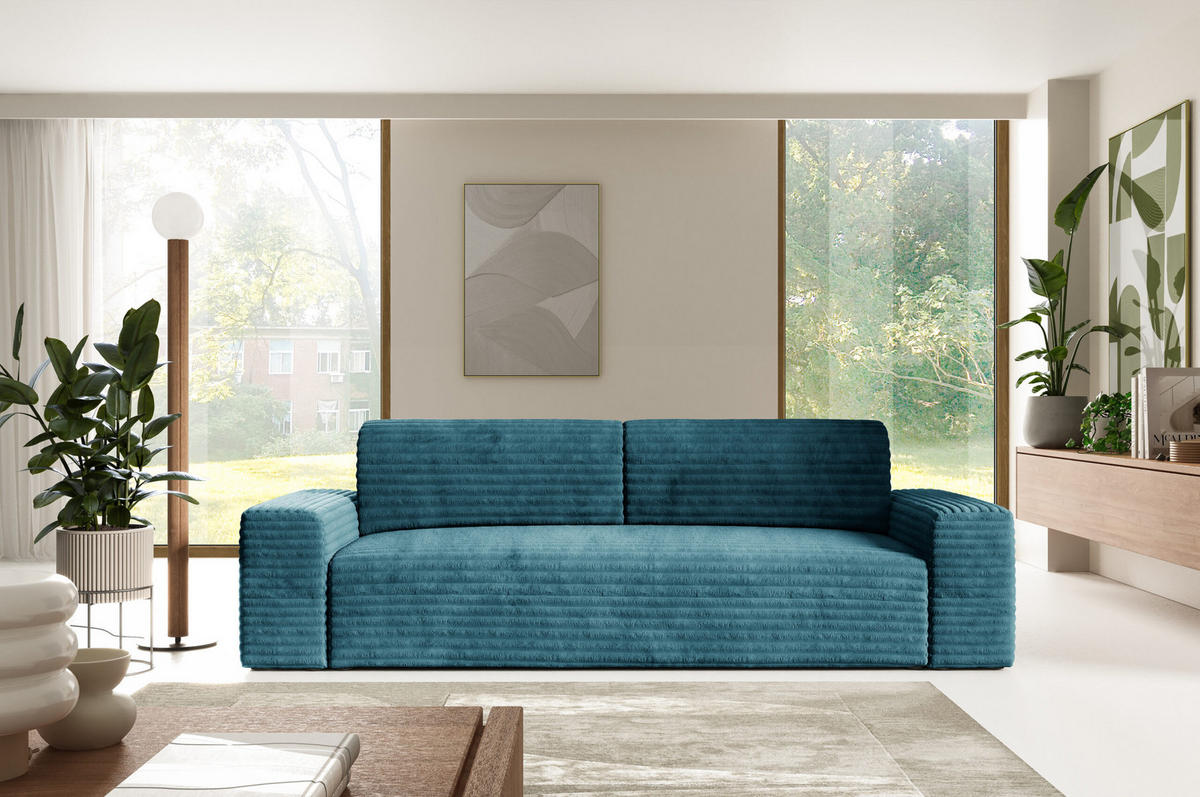 SCHLAFSOFA mit Bettkasten Türkis - Türkis/Schwarz, Holz/Holzwerkstoff (260/70/102cm) - Furnisell
