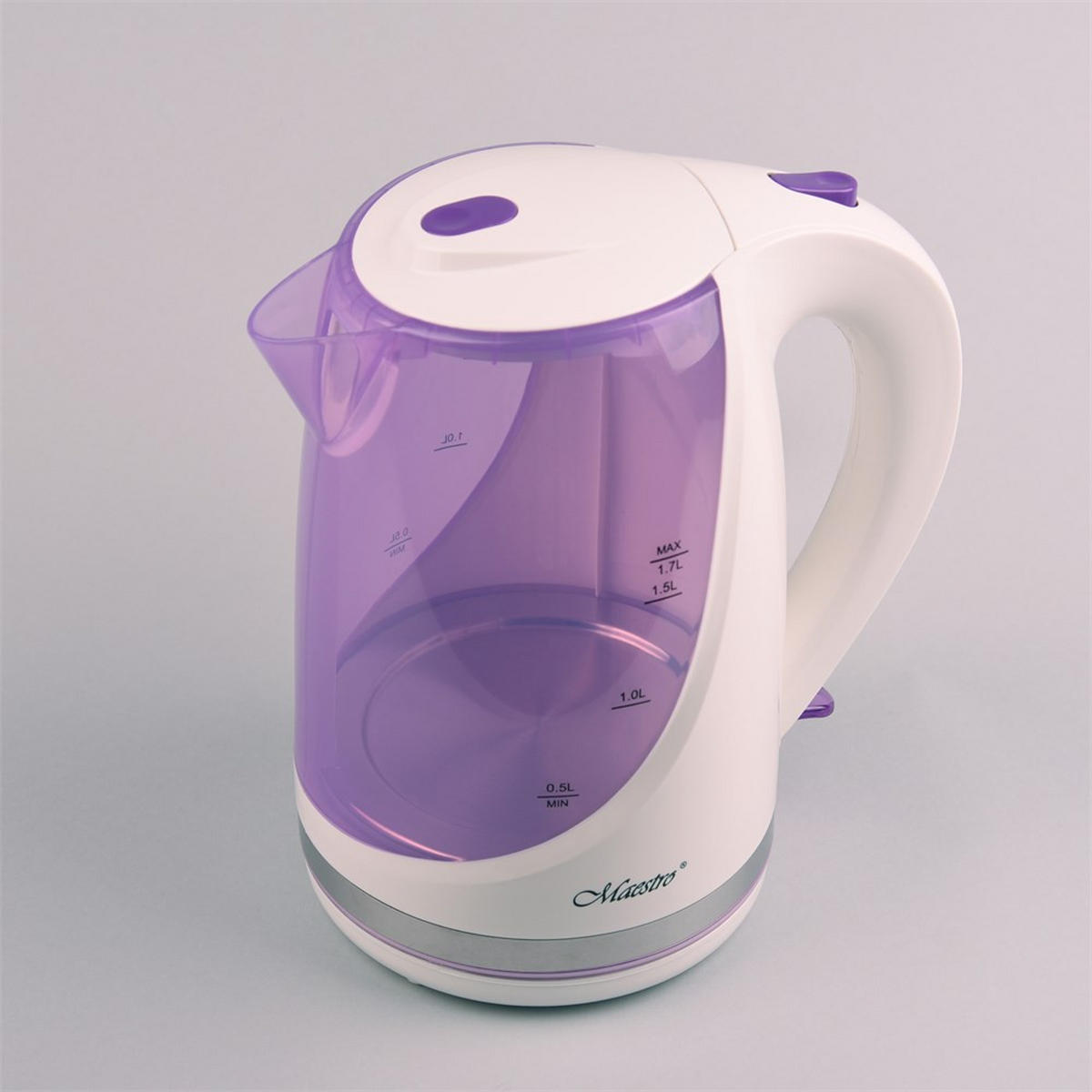 WASSERKOCHER ELEKTRISCH Weiß 15/15/23 cm MR044VIOLET - Weiß, Kunststoff (15/23/15cm) - Maestro 