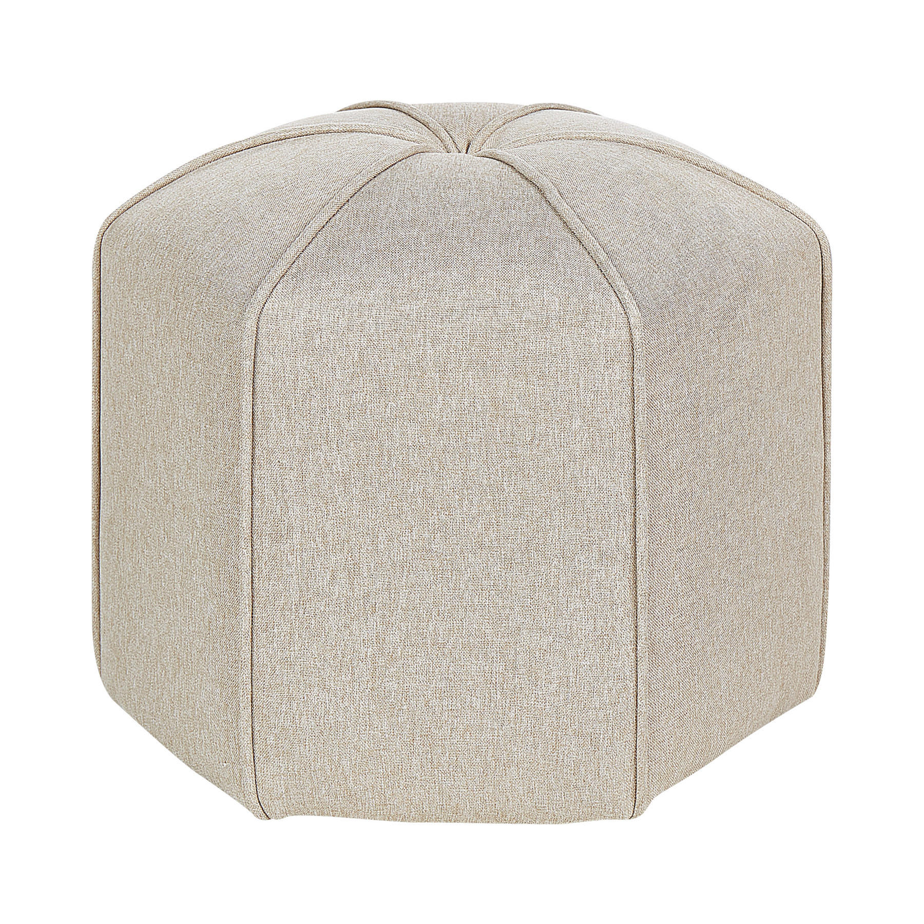 POUF Kunstleinen Beige Wishek - Beige, Textil (45/40/45cm) - Beliani
