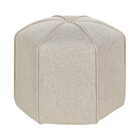 POUF Kunstleinen Beige Wishek - Beige, Textil (45/40/45cm) - Beliani