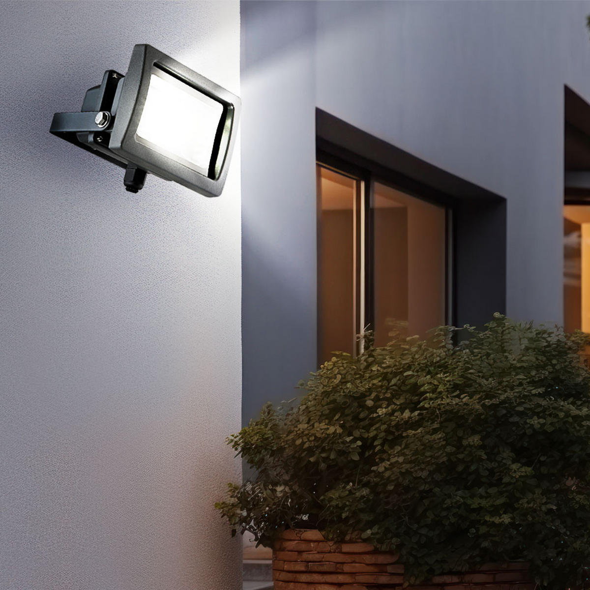 LED BAUSTRAHLER Grau schwenkbar 5er Set - Grau, Glas (14.6/11.5/15cm)