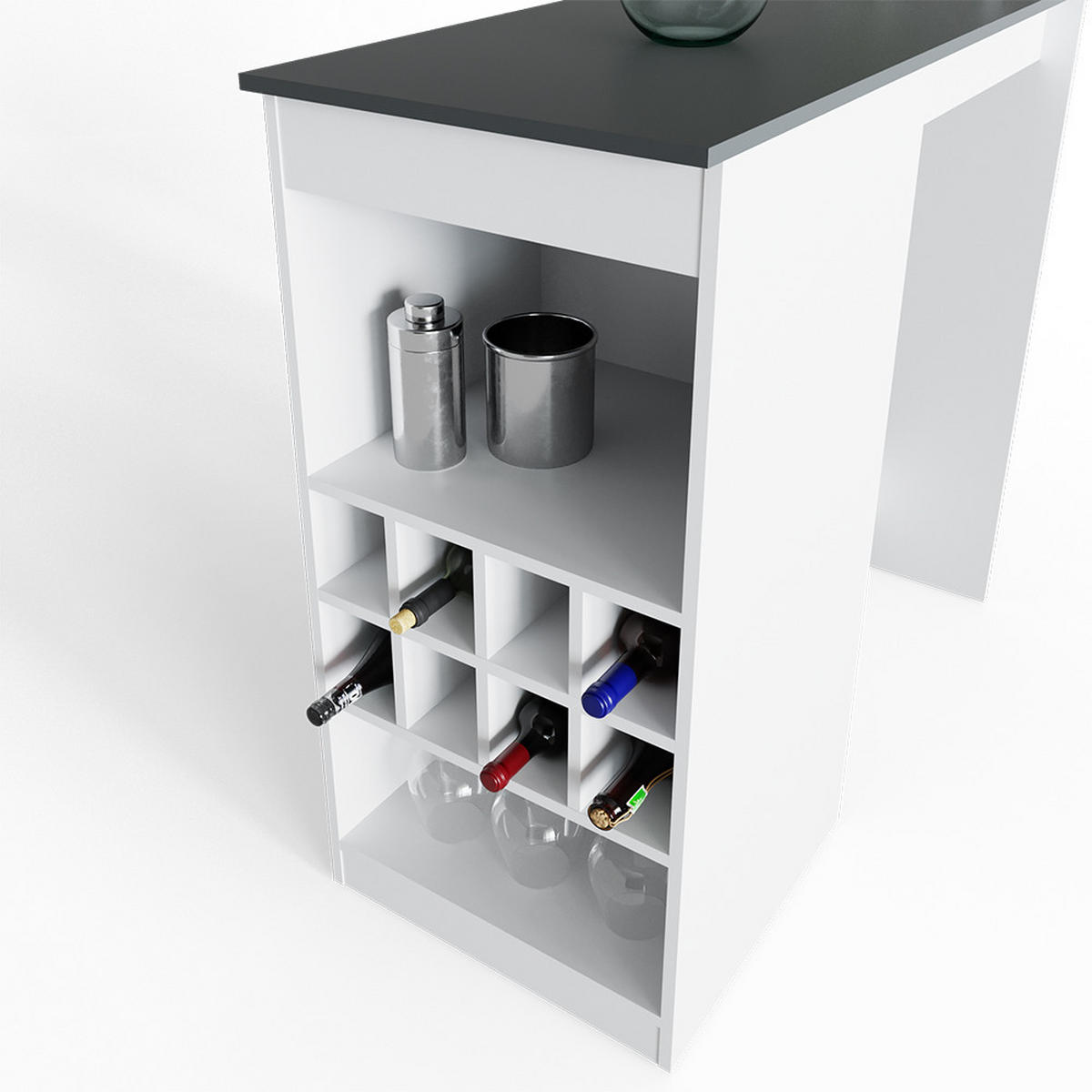 BARTISCH Ross Weiß/Anthrazit 115 x 50 cm - Anthrazit/Weiß, Holzwerkstoff (115/104.6/50cm) - Vicco