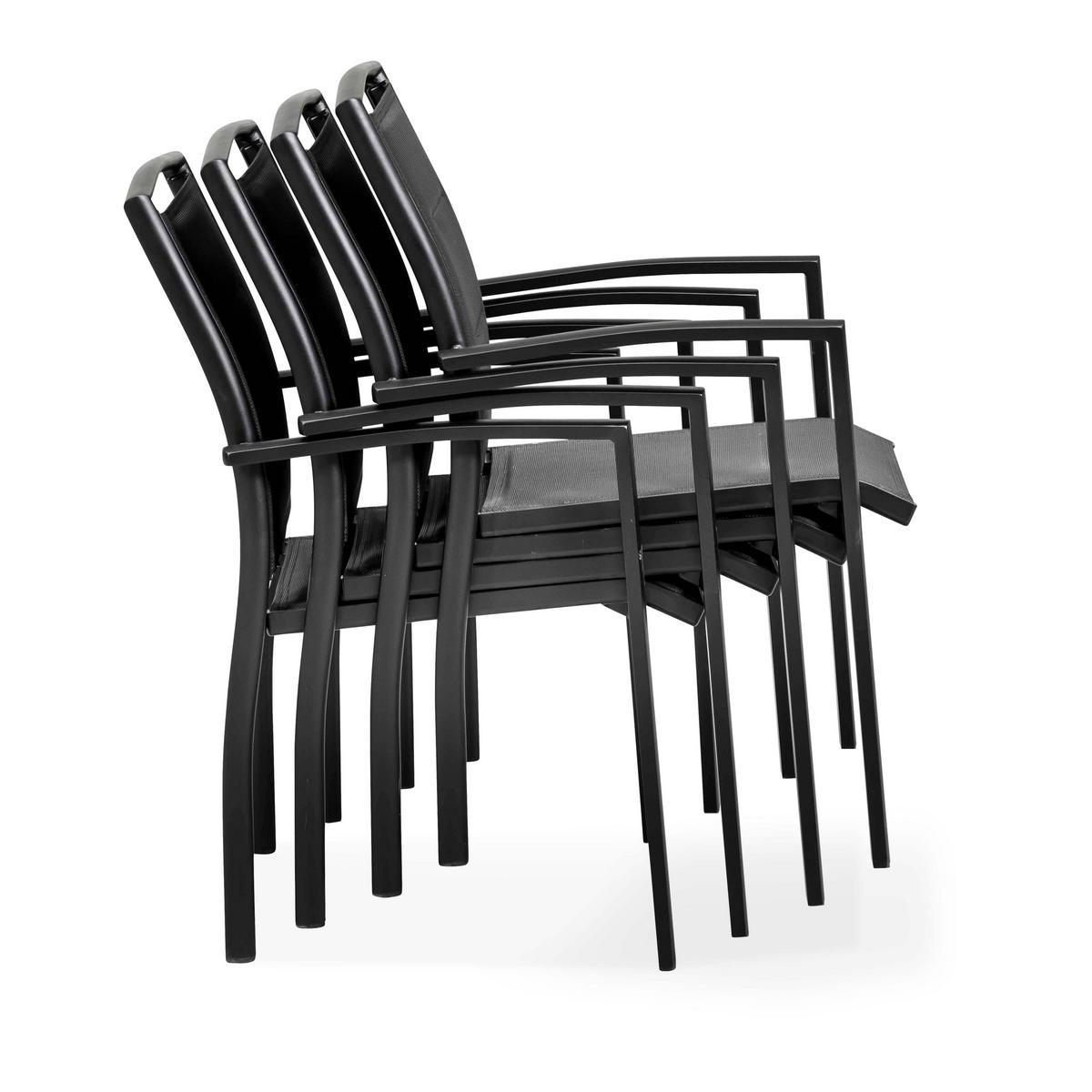 GARTENSTUHL 2-tlg., Schwarz - Schwarz, Metall (66/90/57cm) - Oviala