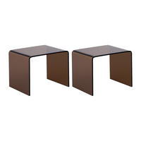 NACHTTISCH - 50 cmcm x 40 cmcm - Glas - Transparent, Braun - SUZANA - Transparent/Braun, Glas (50/40/40cm) - Vente-Unique