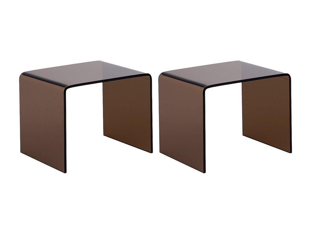 NACHTTISCH - 50 cmcm x 40 cmcm - Glas - Transparent, Braun - SUZANA - Transparent/Braun, Glas (50/40/40cm) - Vente-Unique