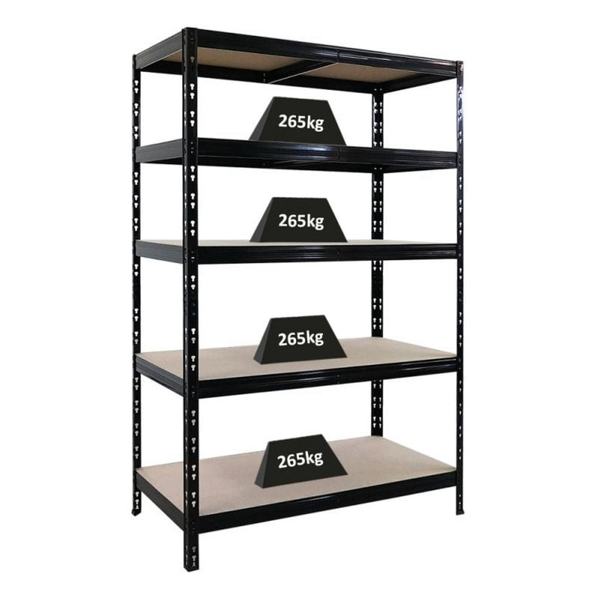 SCHWERLASTREGAL Tiger HxBxT 180x120x60 cm Fachlast 265kg Schwarz - Schwarz, Metall (120/180/60cm) - PROREGAL