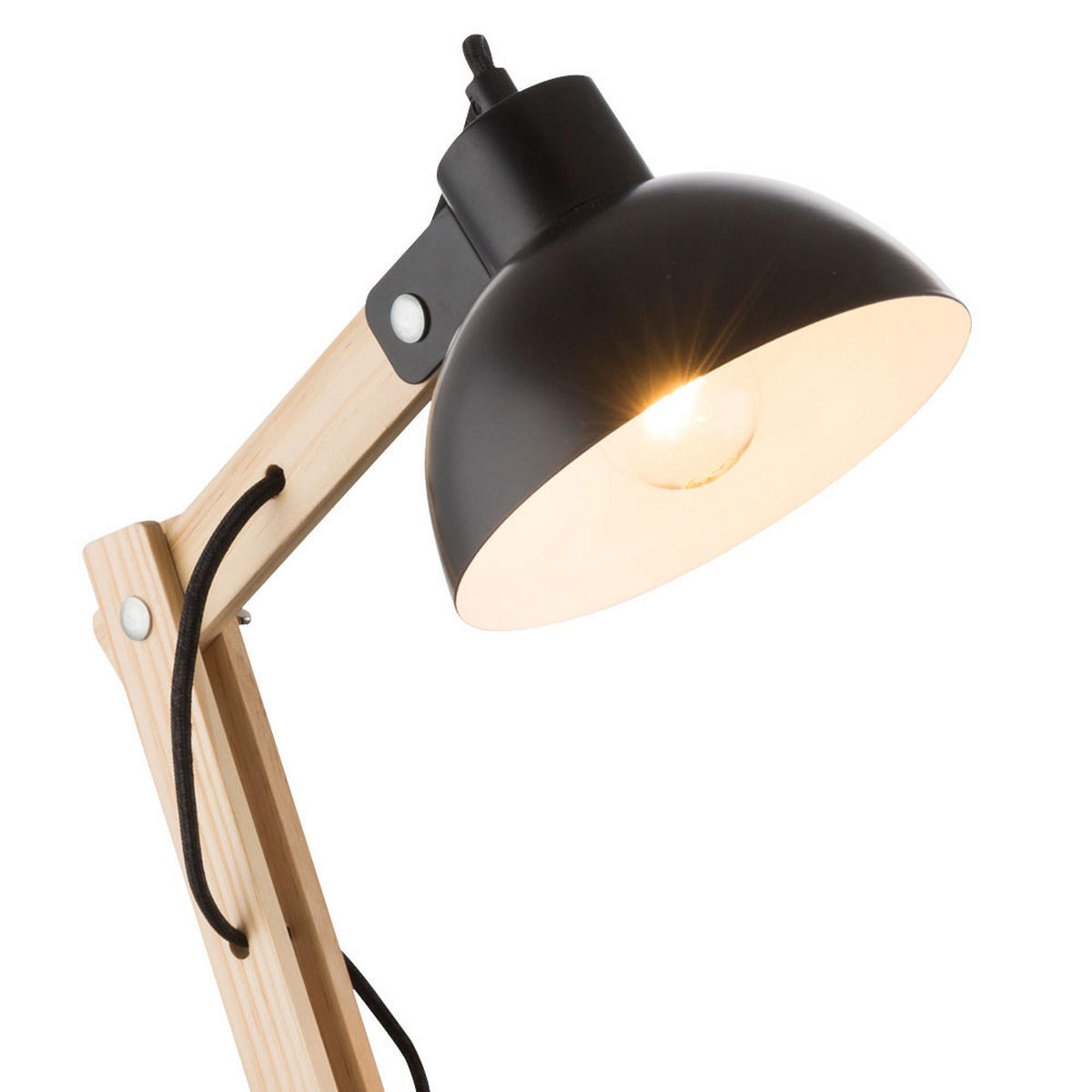 LED SCHREIBTISCHLEUCHTE Holz Schwarz - Schwarz, Holz (31/16/42.5cm) - Globo Lighting