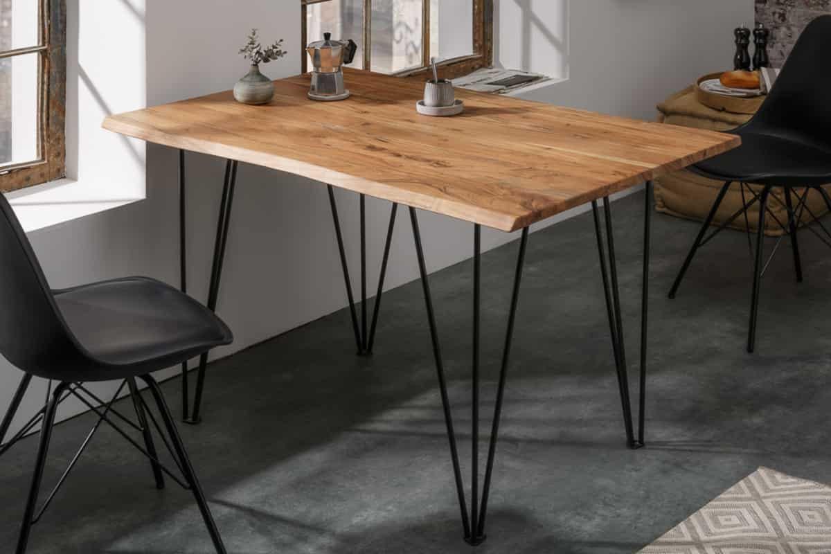 ESSTISCH MAMMUT Wildakazie 120cm - Schwarz/Braun, Holz/Metall (80/120/76cm) - riess-ambiente