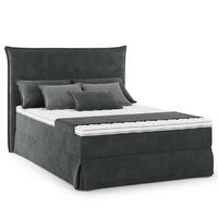 BOXSPRINGBETT mit Husse - Dunkelblau, Textil (140/200cm) - home24
