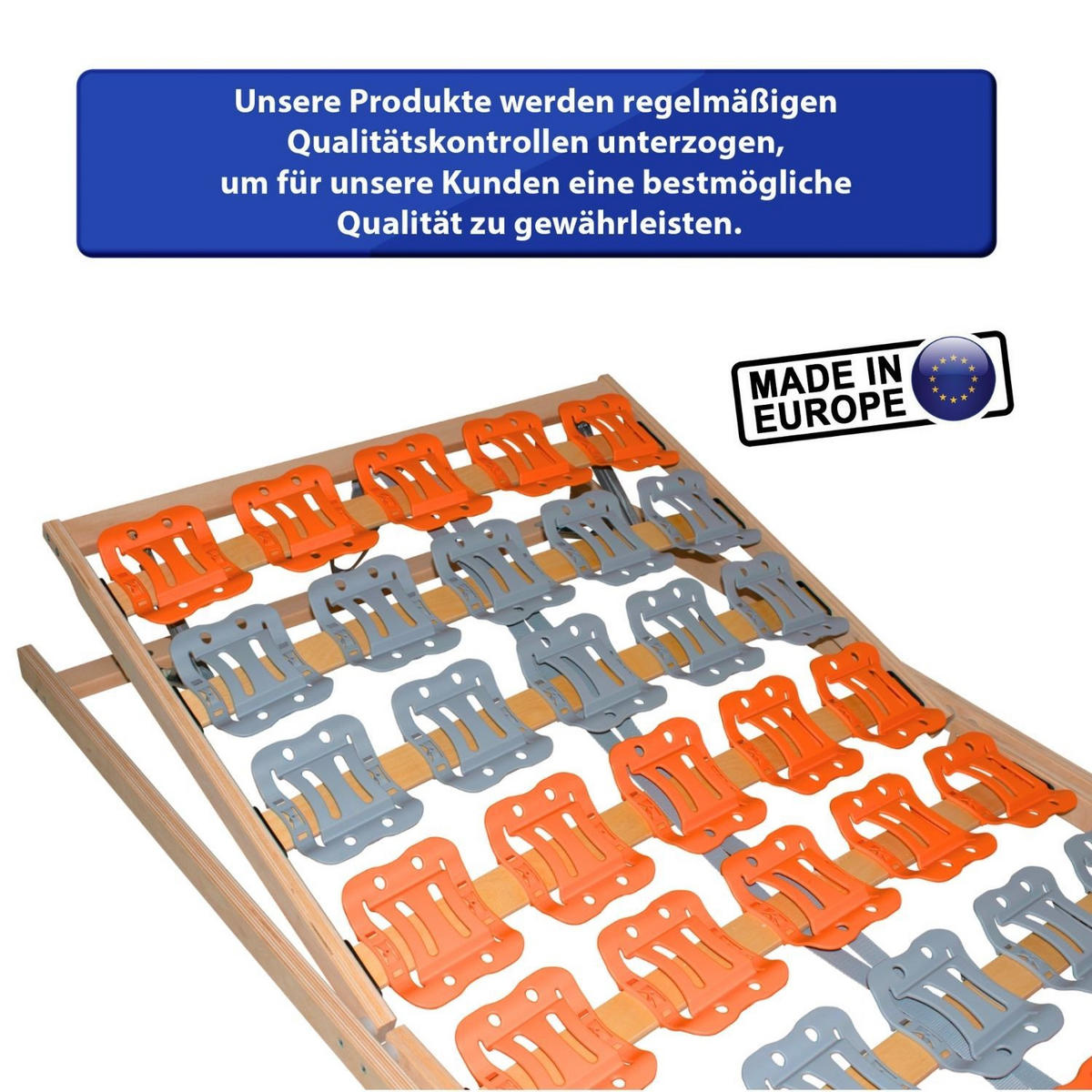 TELLERLATTENROST CUBIFLEX KF 80x200 cm Kopf- Fußteil verstellbar - Naturfarben, Holz (80/200cm) - Coemo